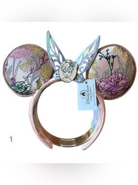Disney Disneyland Paris Tinkerbell Embroidered Ears Headband NEW! 1